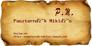 Paszternák Miklós névjegykártya